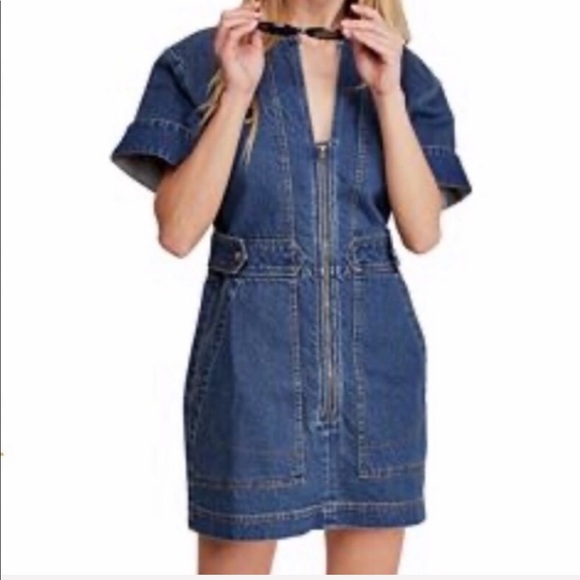 Free People Dresses & Skirts - Free People Dream on denim mini dress Small (C5)